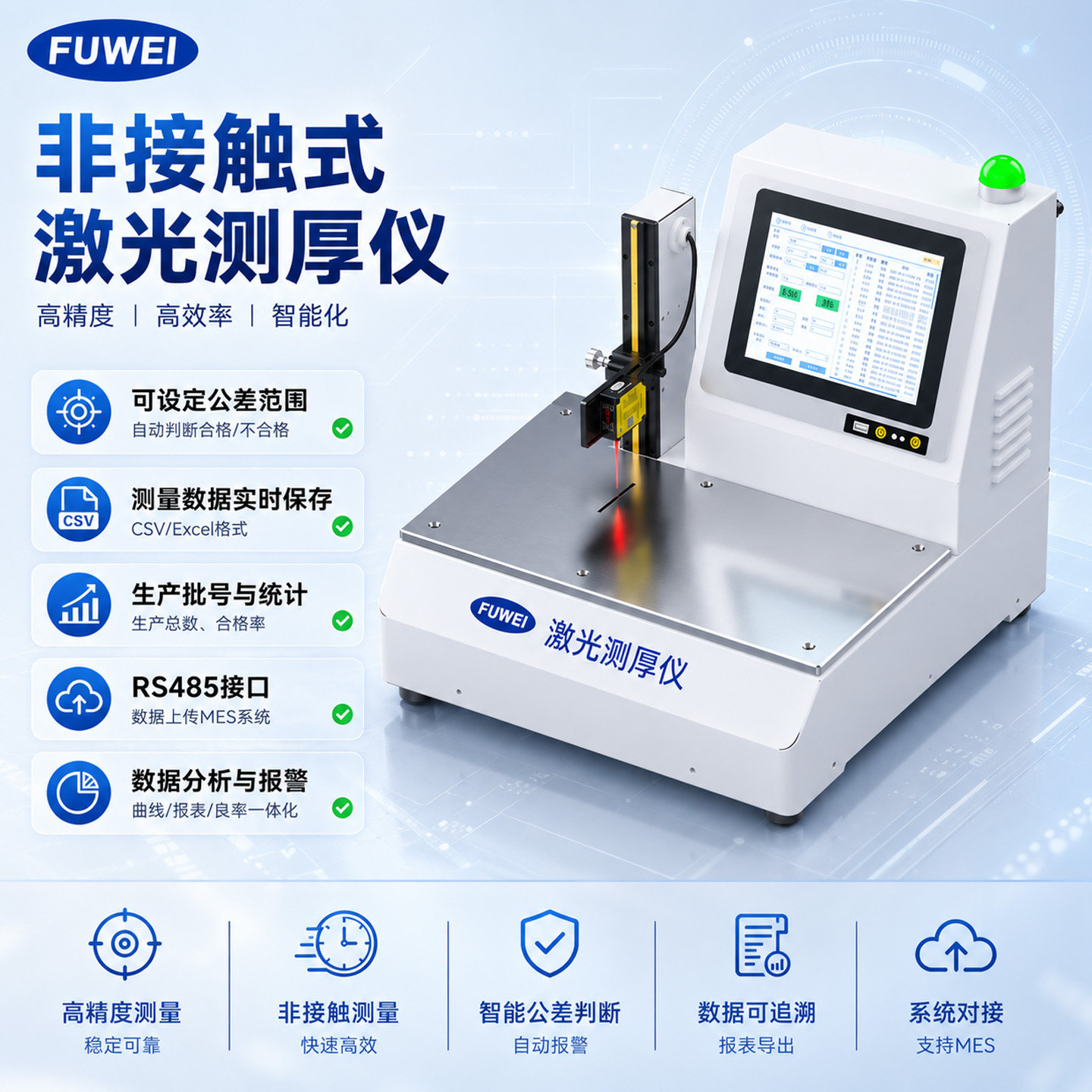 无损激光测厚距离传感器仪器仪表图片