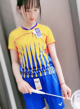 胜利男女款运动羽毛球服速干针织儿童威克多大赛服T6504短袖T恤