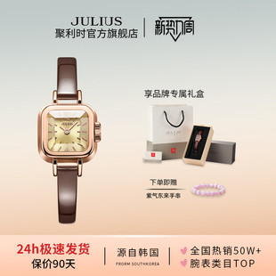 聚利时手表女款 韩国小众无秒针小方表石英皮带防水学生手表496