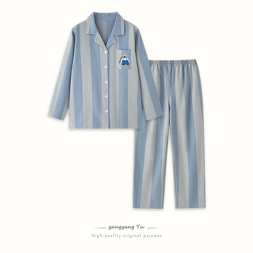 2026新款情侣秋冬女士纯棉磨毛绒布睡衣套装全棉长袖条纹家居服