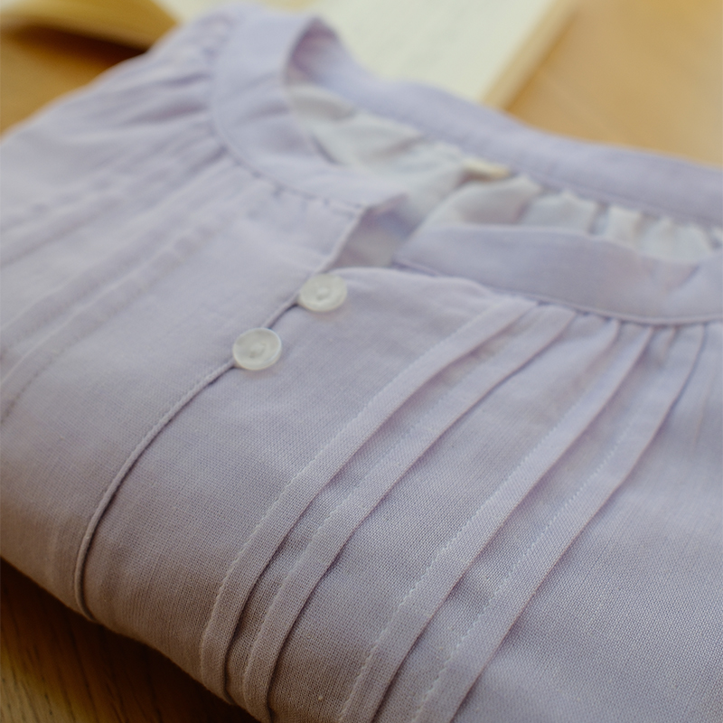 简约可外穿日系纯棉睡衣套装女款年春秋季大码全棉家居服两件套