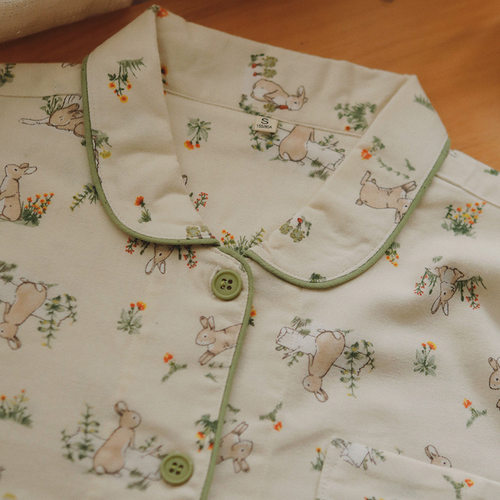 日系家居服秋冬女纯棉磨毛绒布睡衣套装长袖长裤加厚可外穿新款