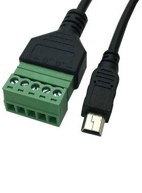 免焊锡USB连接器USB mini 5P 迷你 公母 绿色免焊端子 连接线