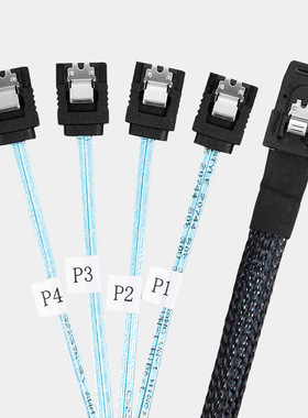 miniSAS SFF-8087转4SATA 7pin 6gb服务器磁盘硬盘阵列数据线1对4