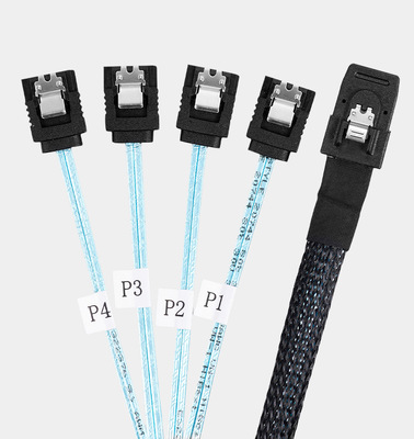 miniSAS SFF-8087转4SATA 7pin 6gb服务器磁盘硬盘阵列数据线1对4