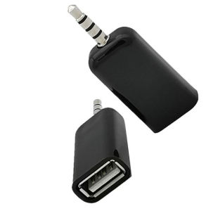 汽车 车用aux转USB母头 3.5MM U盘连接CD机音频线 车载音频头