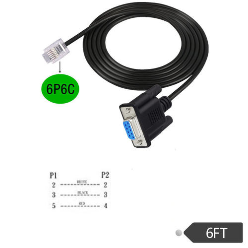 DB9母头转RJ11RJ126P6C连接线