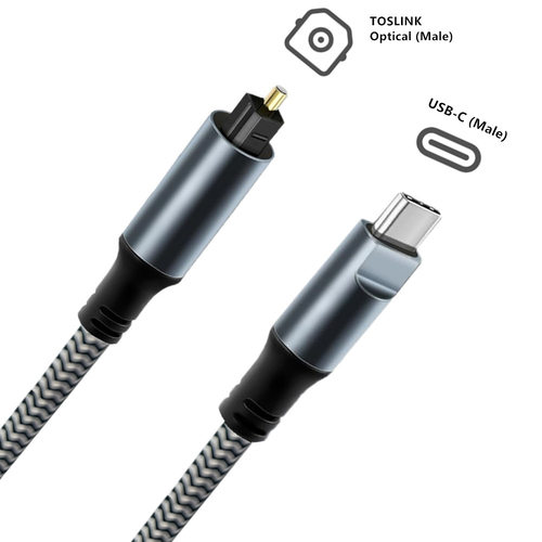 TYPE-C公对TOSLINK光纤线铝合金公数字音频输出的USB-C设备SPDIF
