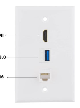 3口HDMIUSB3.0高清数据插座面板