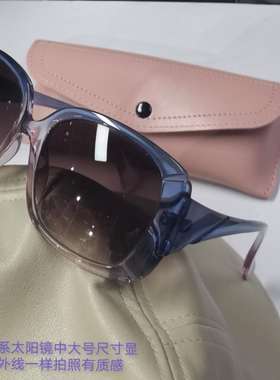 方框宽脚碎花太阳镜外拍照开车防紫外线UV400适中大脸世贸眼镜