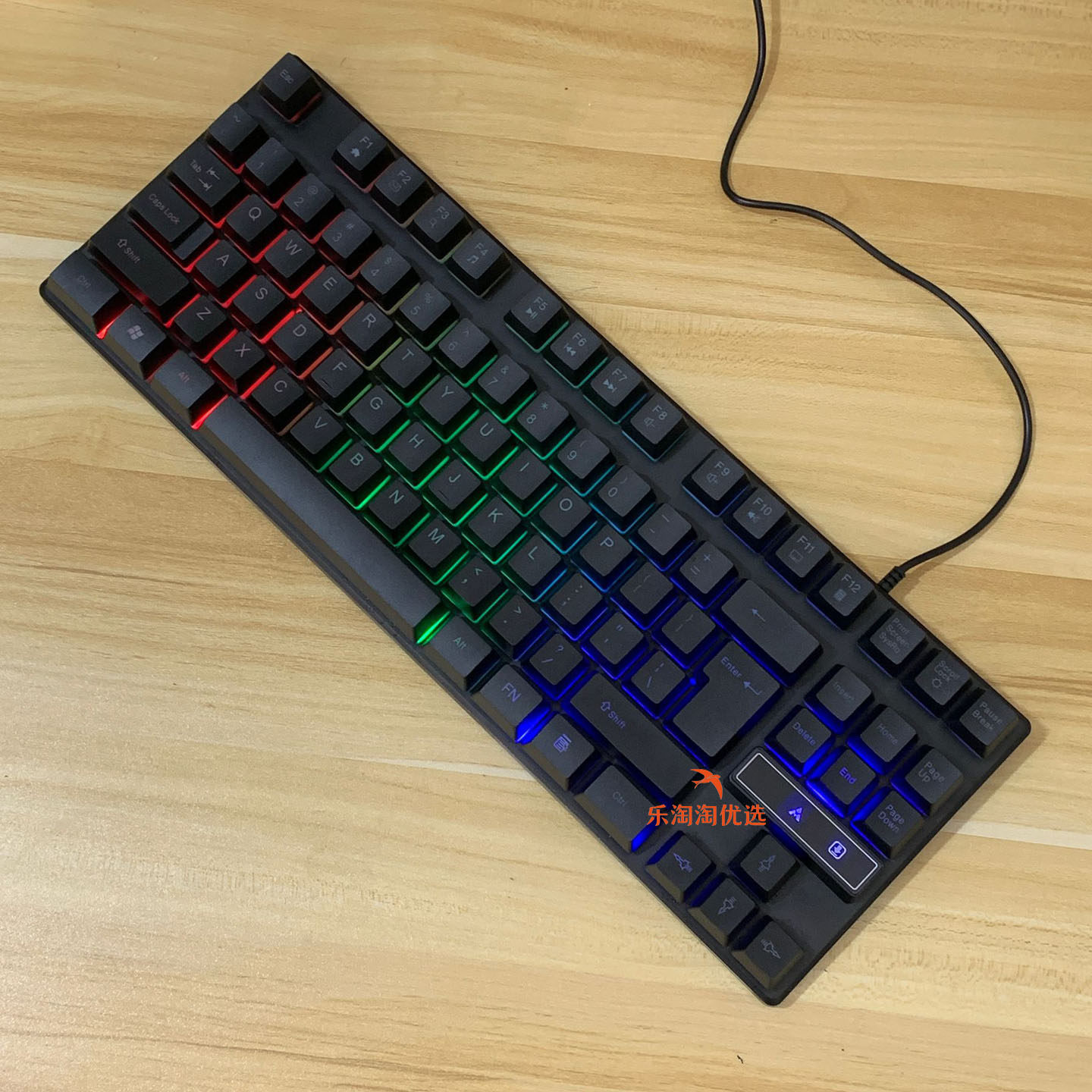 有线背光键盘便携小键盘电脑游戏办公外设USB口键盘发光悬浮键帽