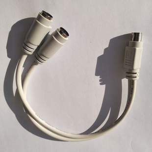 PS2一分二转键盘/鼠标圆口转接线工控机ps2转接线扫描枪PS2转接线