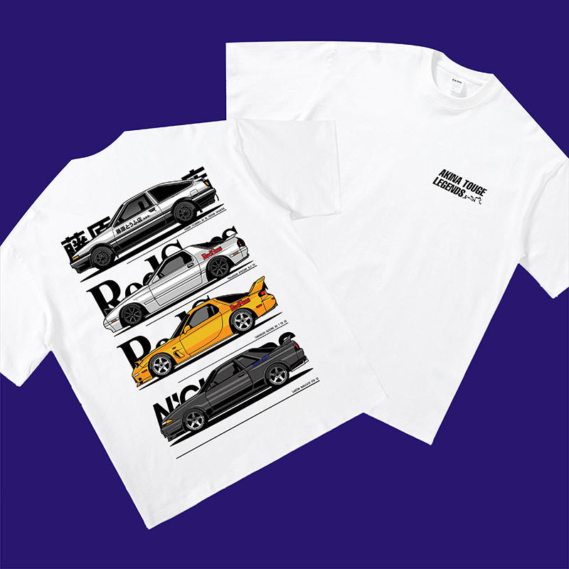 胶囊工作室动漫头文字D车队藤原拓海t恤重磅纯棉休闲宽松圆领短袖