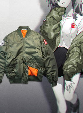 胶囊工作室复古动漫DIYcos飞行夹克MA1冬季工装外套拉链休闲刺绣