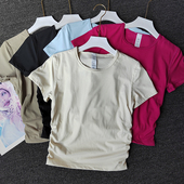 普拉提服 显瘦运动健身上衣正肩短袖 瑜伽服短袖 女弹力速干T恤修身