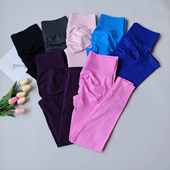 训练高弹力美臀紧身跑步健身裤 欧美蜜桃提臀裤 高腰收腹翘臀瑜伽裤