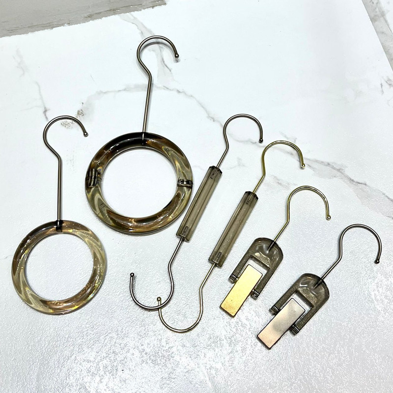 亚克力烟灰色S钩衣挂勾透明s勾子服装店专用衣架夹子圈圈丝巾围巾