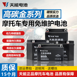 天能大容量持久耐用摩托车电瓶