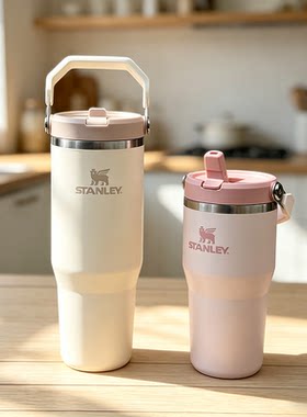 美国史丹利Stanley保温保冷吸管杯户外便携车载健身水壶拎拎杯子