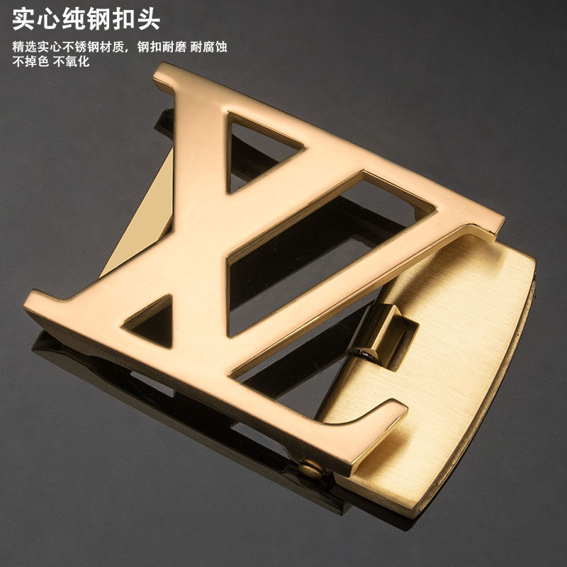 外穿不锈钢自动扣皮带头男士精钢高端腰带扣头休闲裤带卡扣3.5CM