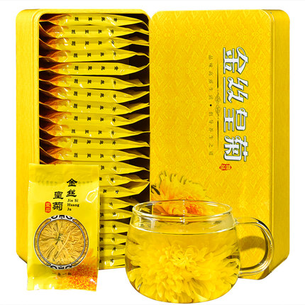 金丝皇菊贡菊花茶叶搭枸杞胎菊金银花大菊花草茶一朵一杯黄菊