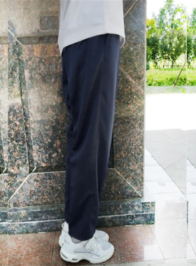 秋新款黑色校服裤全黑男女运动直筒裤初中高中生校裤藏青色跑步裤