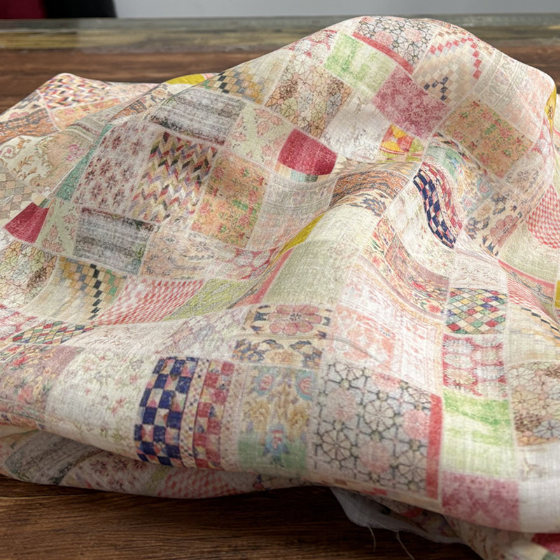 布久以逅新中式苎麻印花连衣裙汉服上衣布料旗袍国风面料  软糖,居家布艺,海绵垫/布料/面料/手工diy,淘宝优惠券,粉丝福利购,淘宝优惠卷