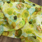 布久以逅麻料中式 水彩 复古苎麻布料半身裙连衣裙面料汉服定制布