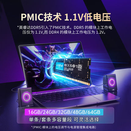 Crucial英睿达 16GB DDR5 5600MB笔记本内存条 正品保证 神舟拆机