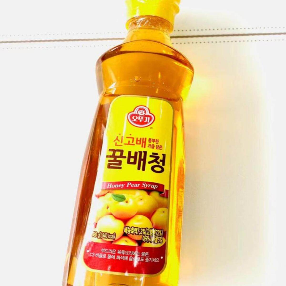 韩国不倒翁蜂蜜梨调味糖浆生姜调味汁糖稀低聚果糖兑水喝料理去腥
