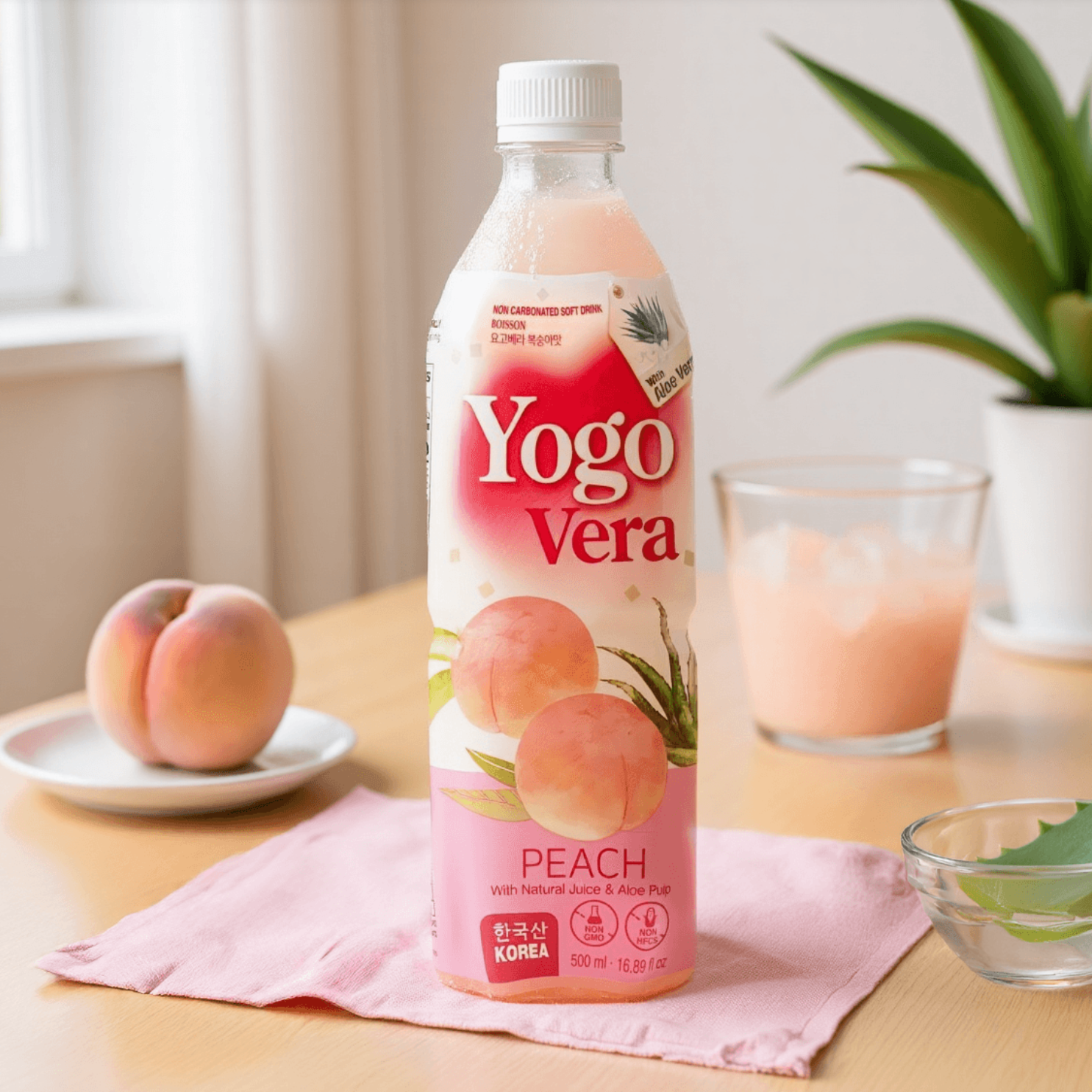 韩国进口YogoVera芦芒果蜜桃百香果菠萝草莓哈密瓜果味酸乳饮料