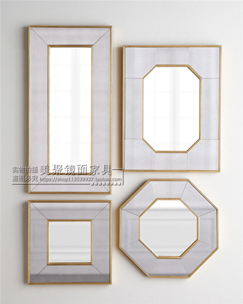 美式乡村化妆镜装饰镜壁镜挂镜餐边镜玄关镜浴室镜组合挂墙壁饰