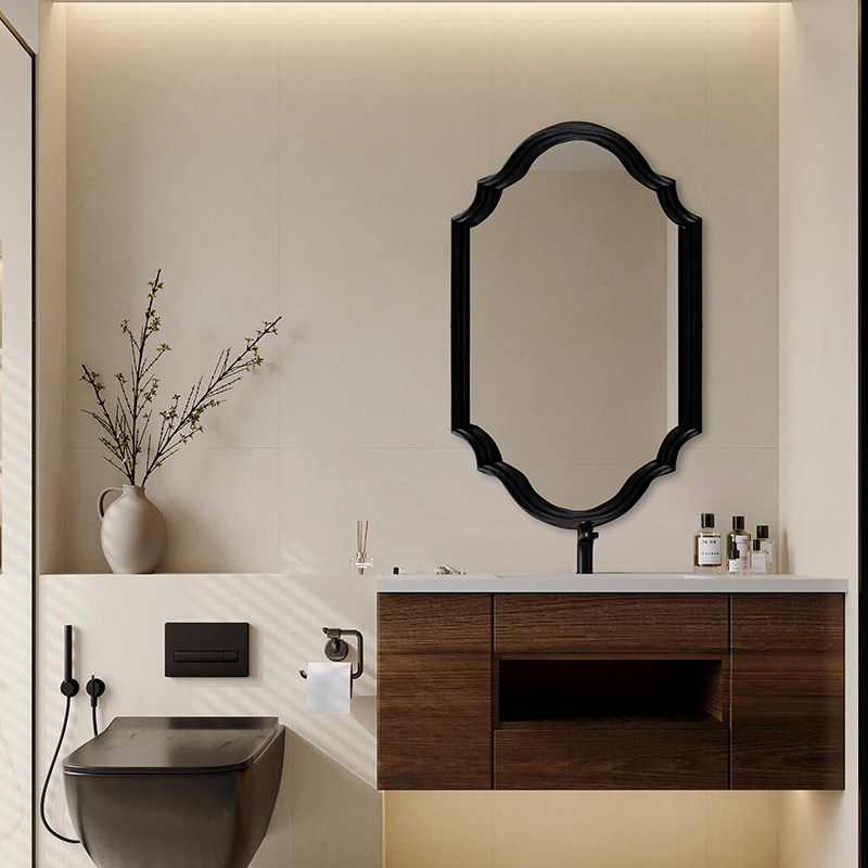 法式化妆镜复古智能镜卫生间浴室镜欧美式壁炉壁挂墙梳妆装饰镜子