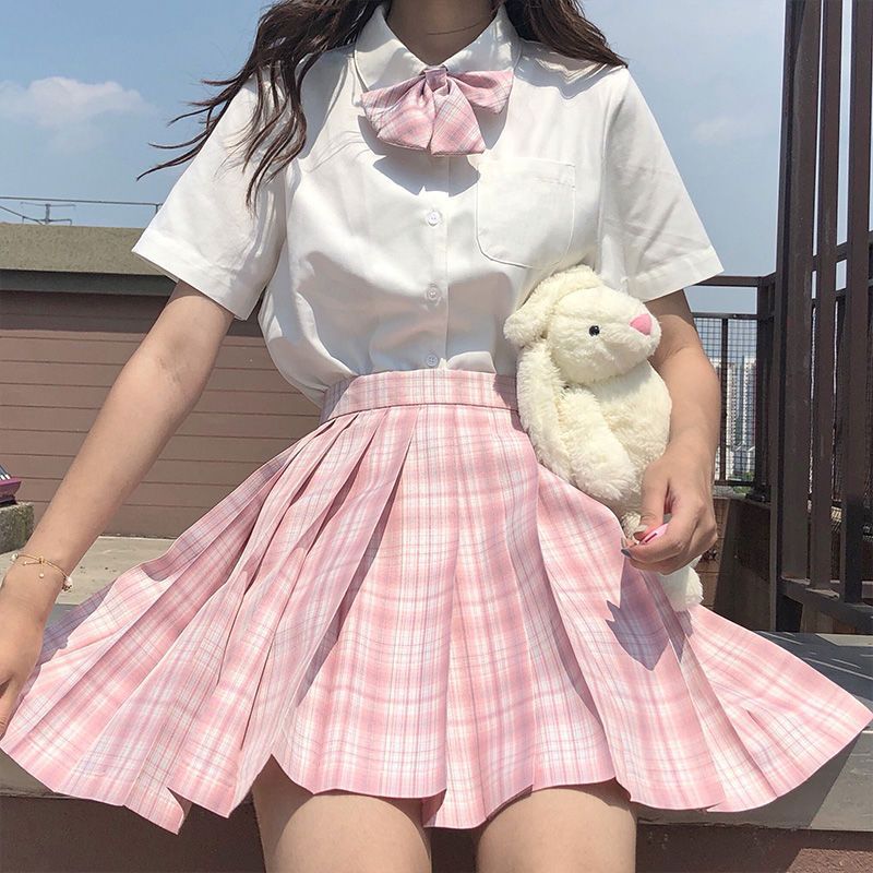 心事jk制服套装短袖衬衫短裙正版原创裙子校供感百褶裙套装