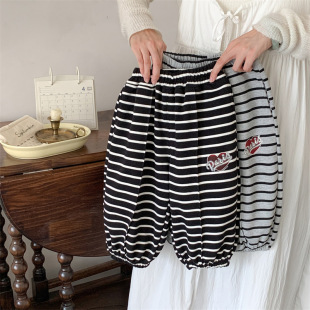 百搭长裤 男童条纹卫裤 儿童束脚裤 新款 子宝宝休闲潮酷 2025秋季