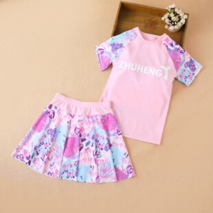 套装 儿童泳衣2025年新款 中大童分体游泳衣学生女童泳装