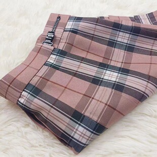 学院风JK白桃香粉色辣妹格子半身裙短裙高腰显瘦百搭格纹甜美