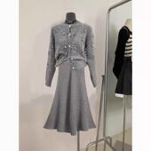 洋气高级感大码 韩版 毛衣显瘦吊带裙两件套潮 女2024年新款 秋冬套装