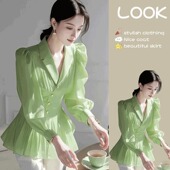 百搭裤 入春一整套女2025新款 上衣时尚 休闲气质衬衫 子两件 法式