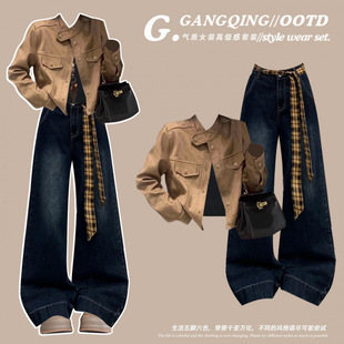 早秋独特超好看美拉德穿搭牛仔外套女2025新款 复古短 巨好看