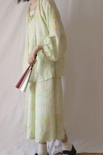 裳裳者华 汉服元素 天丝提花印花明制圆领对襟短衫唐制破裙春夏秋