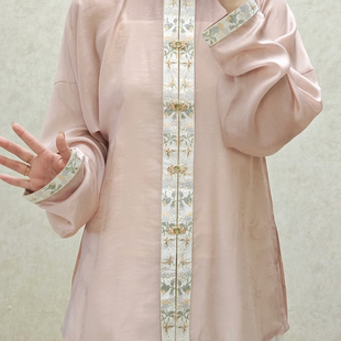 裳裳者华 春燕 汉服明制立领对襟弓袋袖短衫天丝提花日常春夏