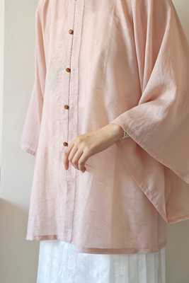 定制定染明制圆领衫天丝提花汉服