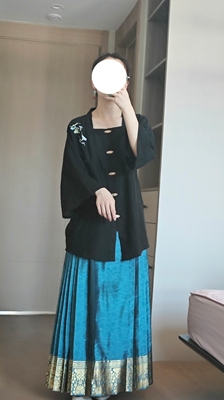 日常汉服宋制直领对襟飞机袖