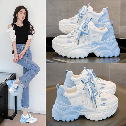 老爹鞋女鞋2024春秋冬新款厚底百搭休闲加绒运动小白增高早秋爆款