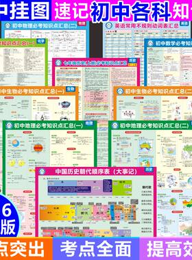 8岁以上初中知识点墙贴挂图