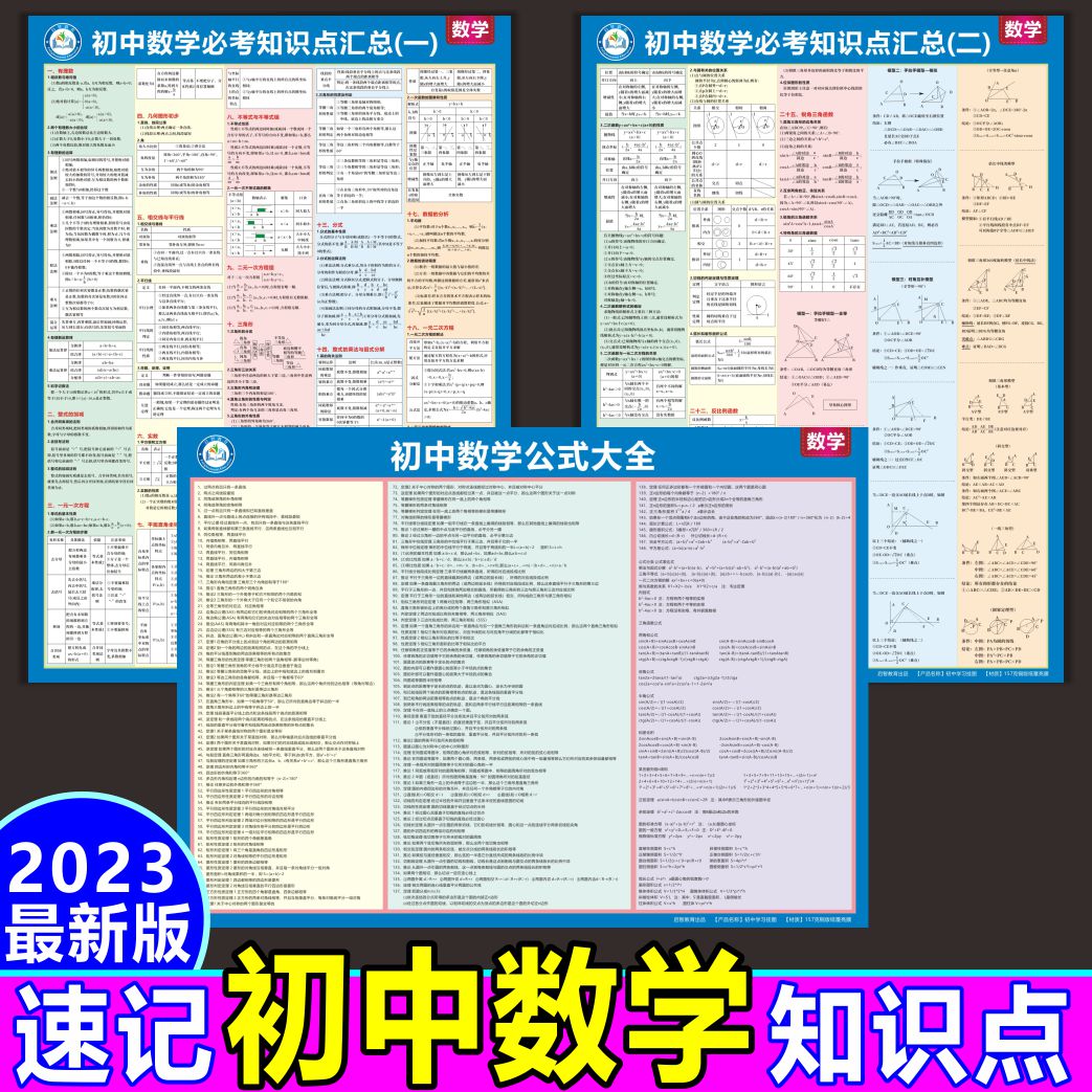 初中知识点归纳总结墙贴