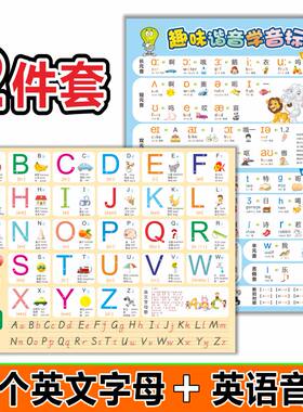 26个英文字母表挂图速记