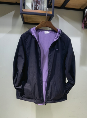 YUN韫双面穿夹克2026春装连帽拼色拉链门襟连帽户外短外套女 6162