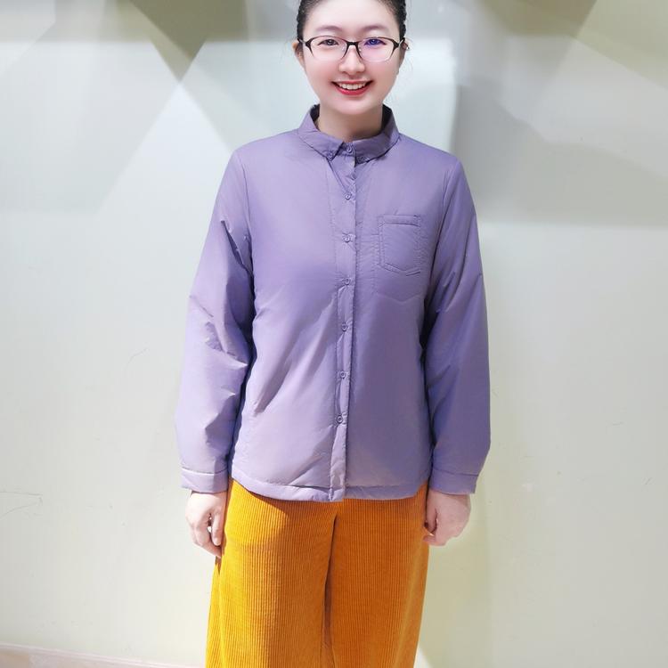 韫YUN女装短外套夹棉超柔衬衫女